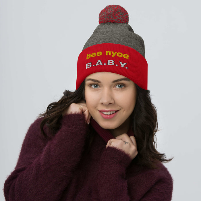 Bee Nyce B.A.B.Y. Pom-Pom Beanie