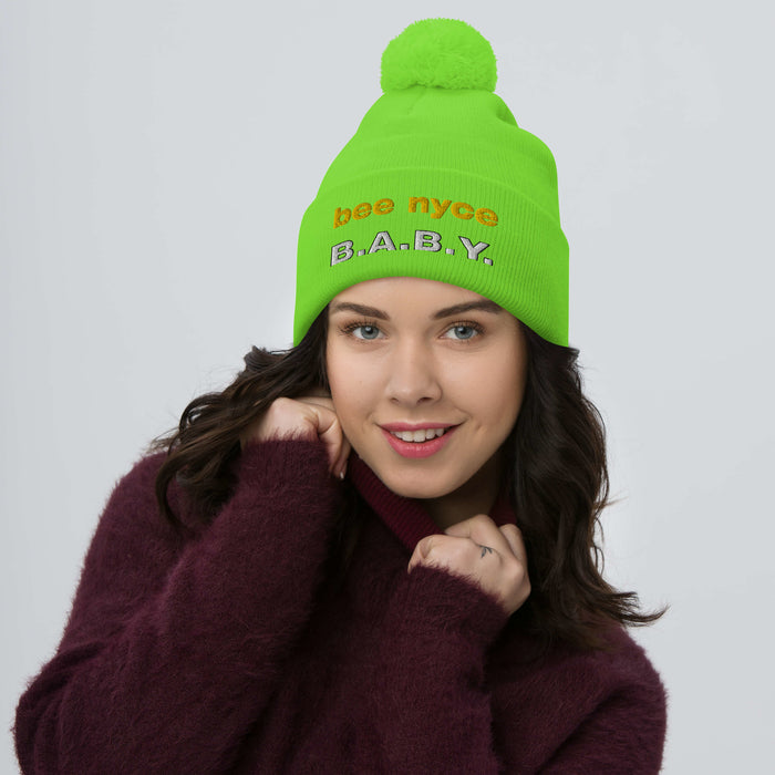 Bee Nyce B.A.B.Y. Pom-Pom Beanie