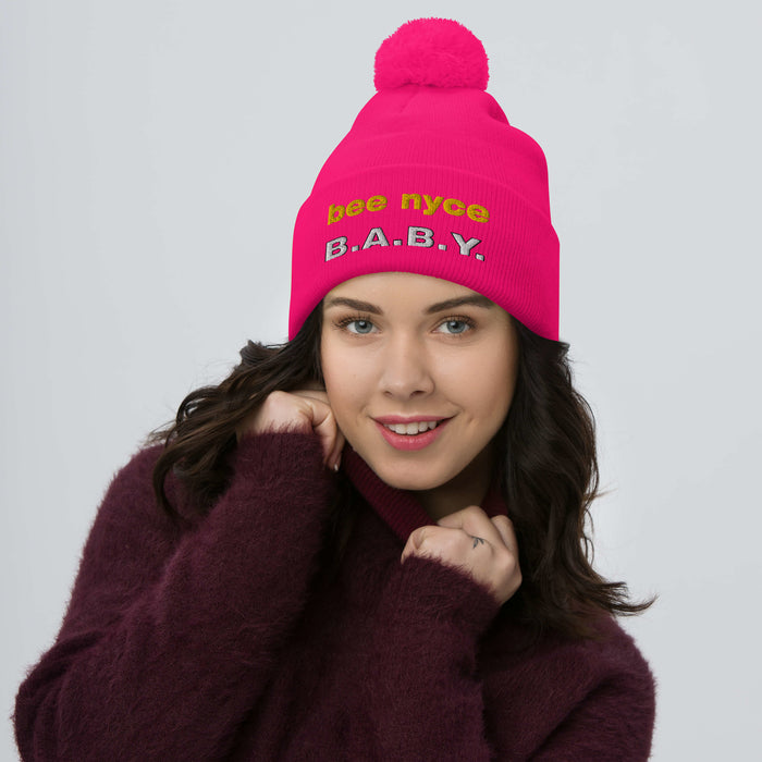 Bee Nyce B.A.B.Y. Pom-Pom Beanie