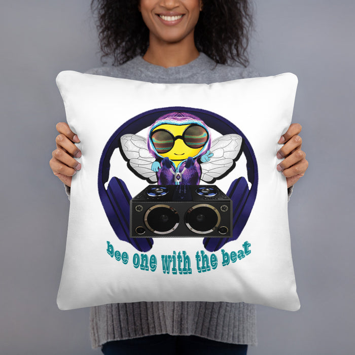 Cool & Cute BLUE BEE 1 WITH THE BEAT Basic Pillow