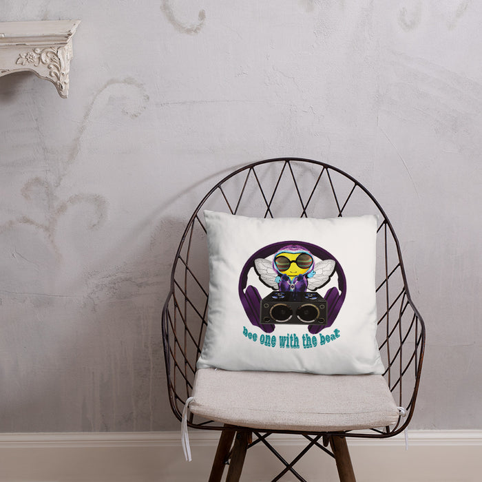 Cool & Cute PURPLE BEE 1 WITH THE BEAT Basic Pillow