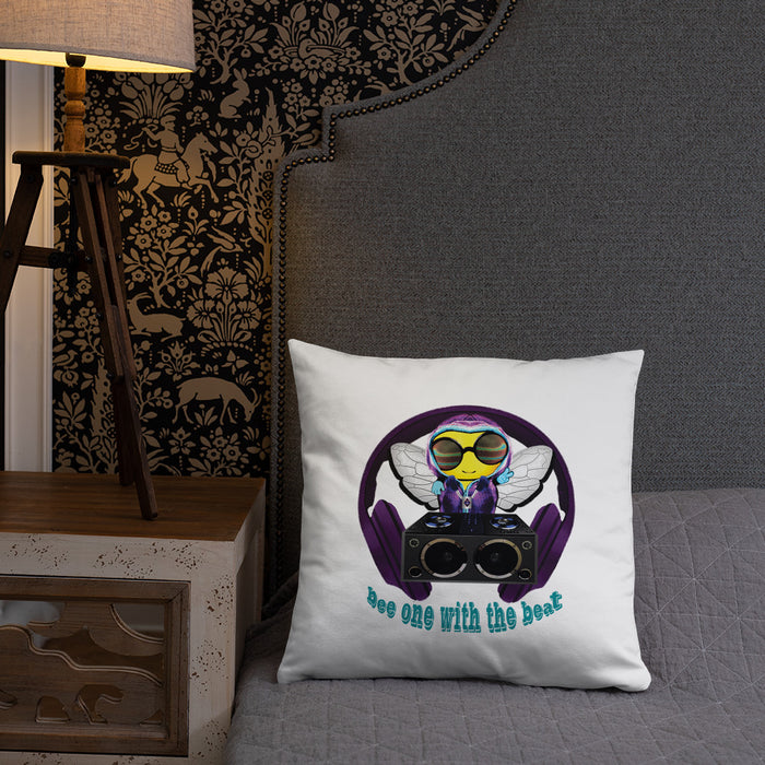 Cool & Cute PURPLE BEE 1 WITH THE BEAT Basic Pillow