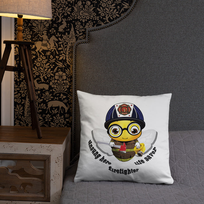 Cute FIREFIGHTER BEE Basic Pillow