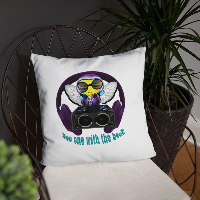 Cool & Cute PURPLE BEE 1 WITH THE BEAT Basic Pillow