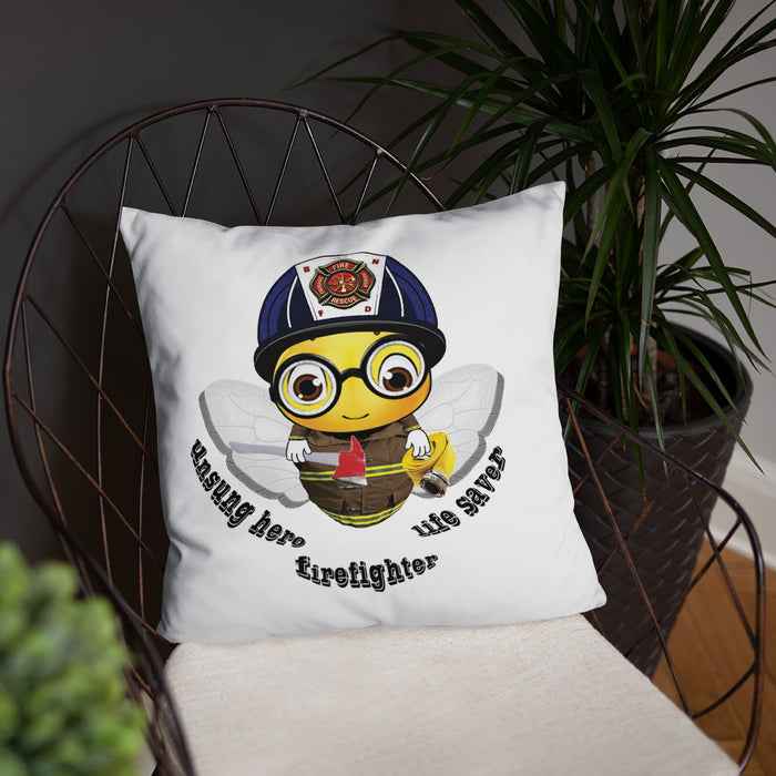 Cute FIREFIGHTER BEE Basic Pillow