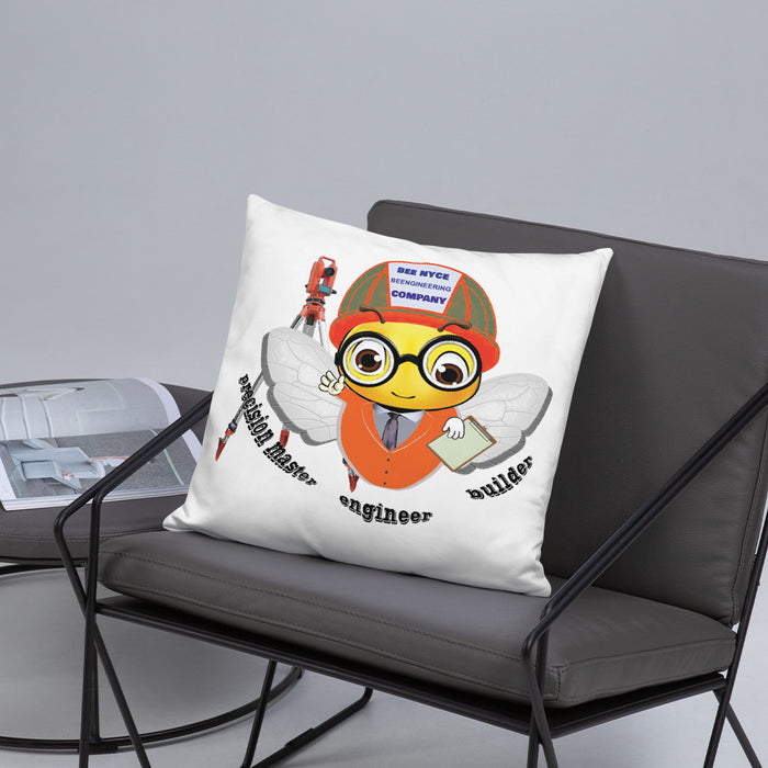 Cute ENGINEER / INGENIERO BEE Basic Pillow