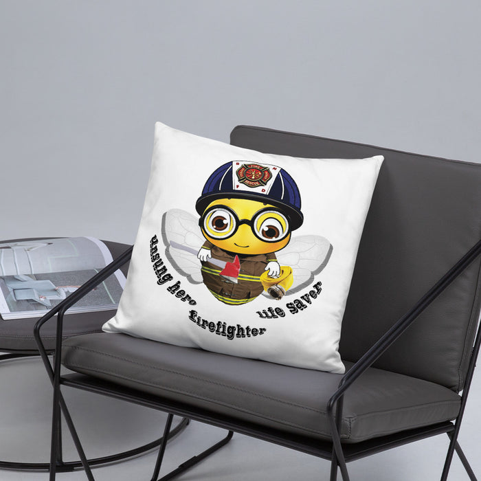 Cute FIREFIGHTER BEE Basic Pillow