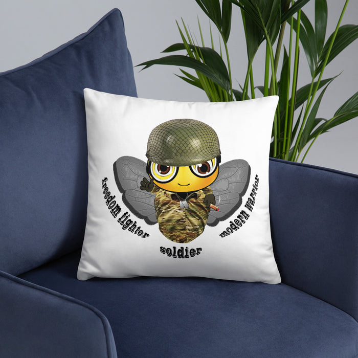 Cute SOLDIER / MILITARY BEE Basic Pillow