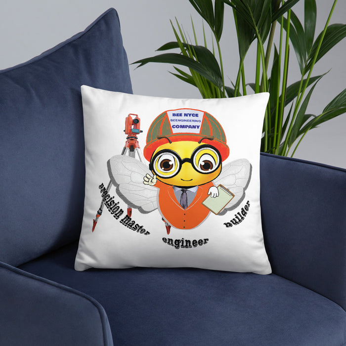 Cute ENGINEER / INGENIERO BEE Basic Pillow