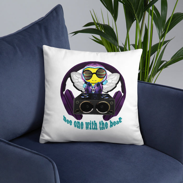 Cool & Cute PURPLE BEE 1 WITH THE BEAT Basic Pillow