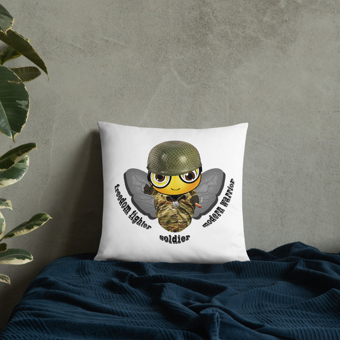 Cute SOLDIER / MILITARY BEE Basic Pillow