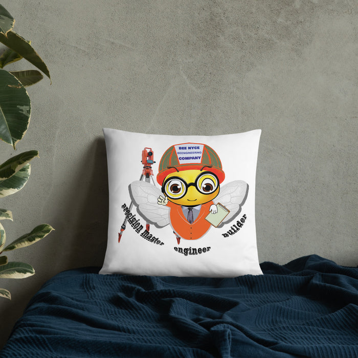 Cute ENGINEER / INGENIERO BEE Basic Pillow