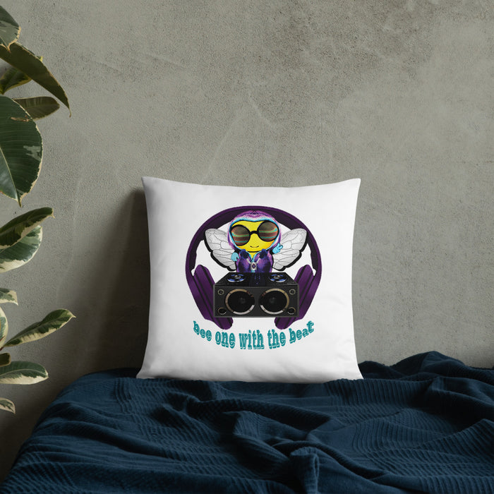 Cool & Cute PURPLE BEE 1 WITH THE BEAT Basic Pillow