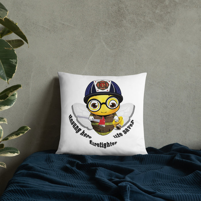 Cute FIREFIGHTER BEE Basic Pillow