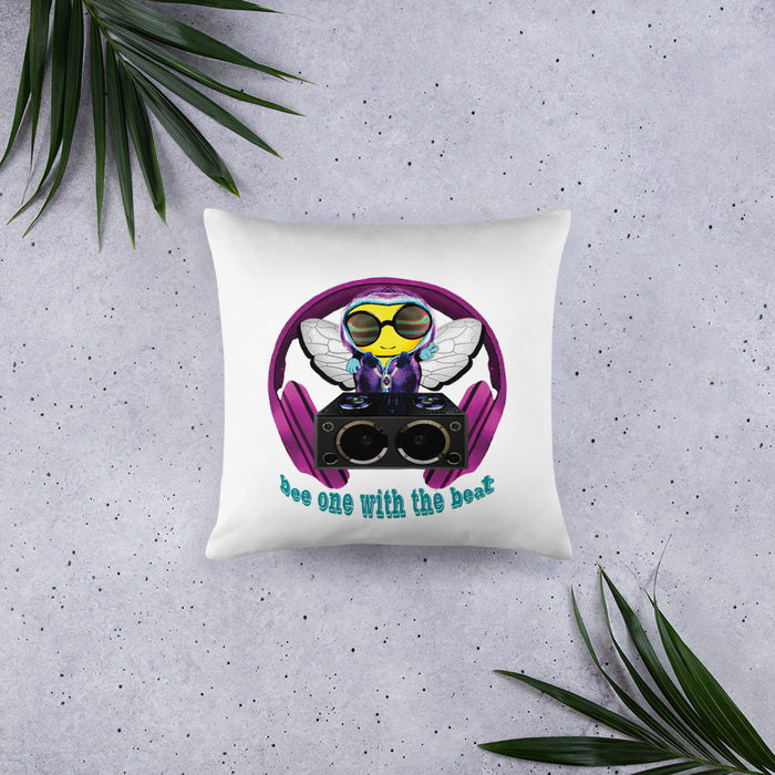 Cool & Cute PINK BEE 1 WITH THE BEAT Basic Pillow