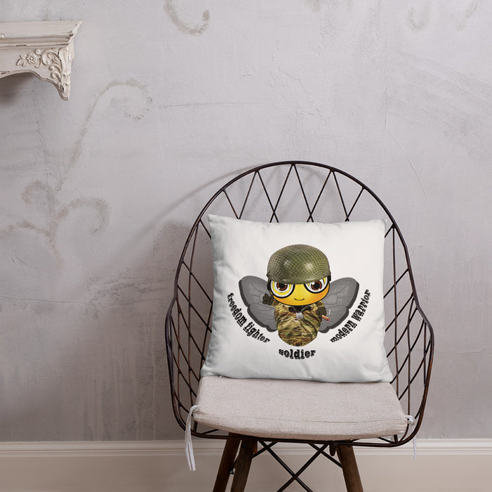 Cute SOLDIER / MILITARY BEE Basic Pillow