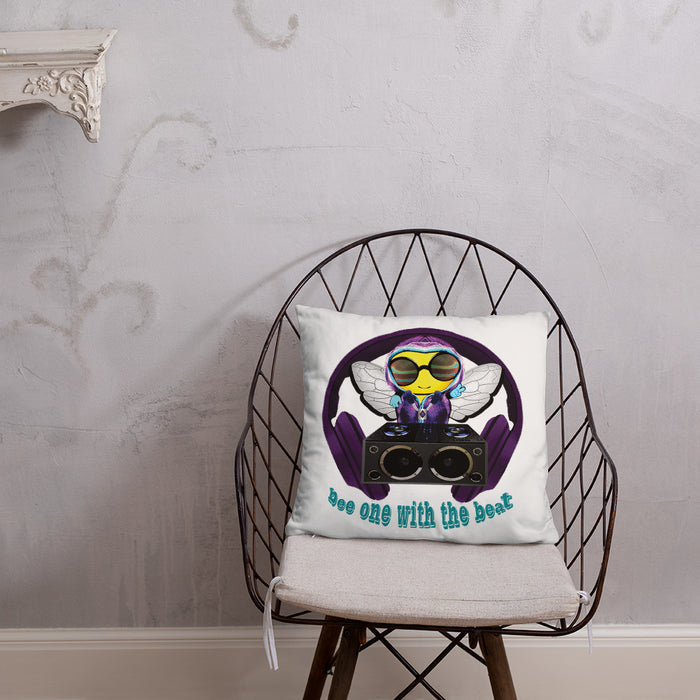 Cool & Cute PURPLE BEE 1 WITH THE BEAT Basic Pillow