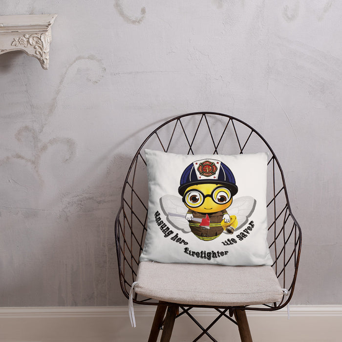 Cute FIREFIGHTER BEE Basic Pillow