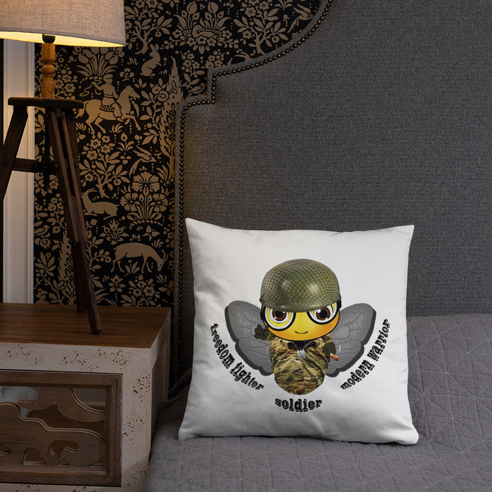 Cute SOLDIER / MILITARY BEE Basic Pillow