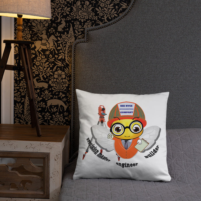 Cute ENGINEER / INGENIERO BEE Basic Pillow