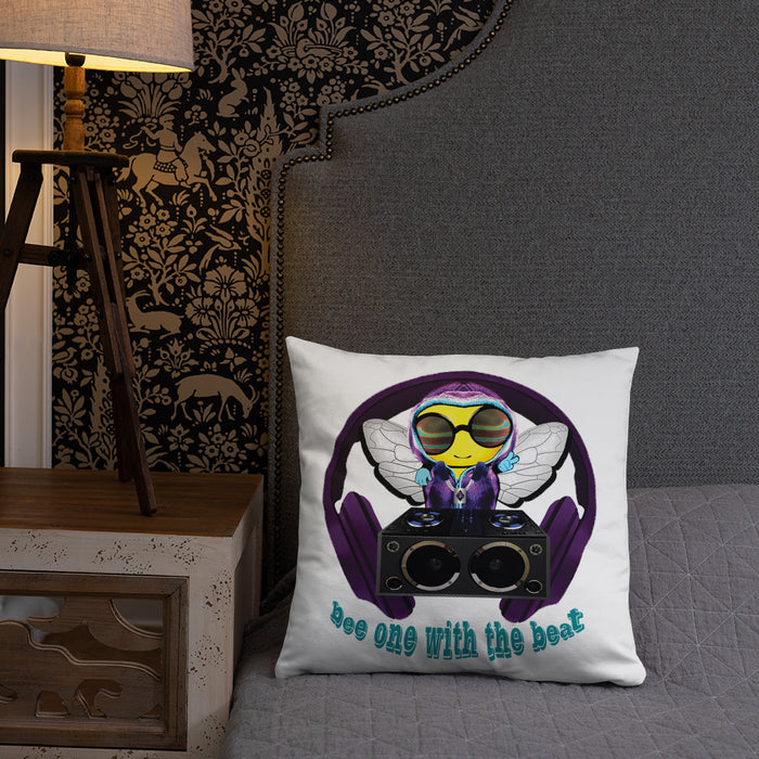 Cool & Cute PURPLE BEE 1 WITH THE BEAT Basic Pillow