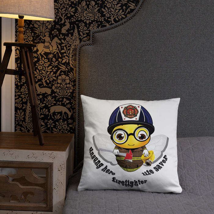 Cute FIREFIGHTER BEE Basic Pillow