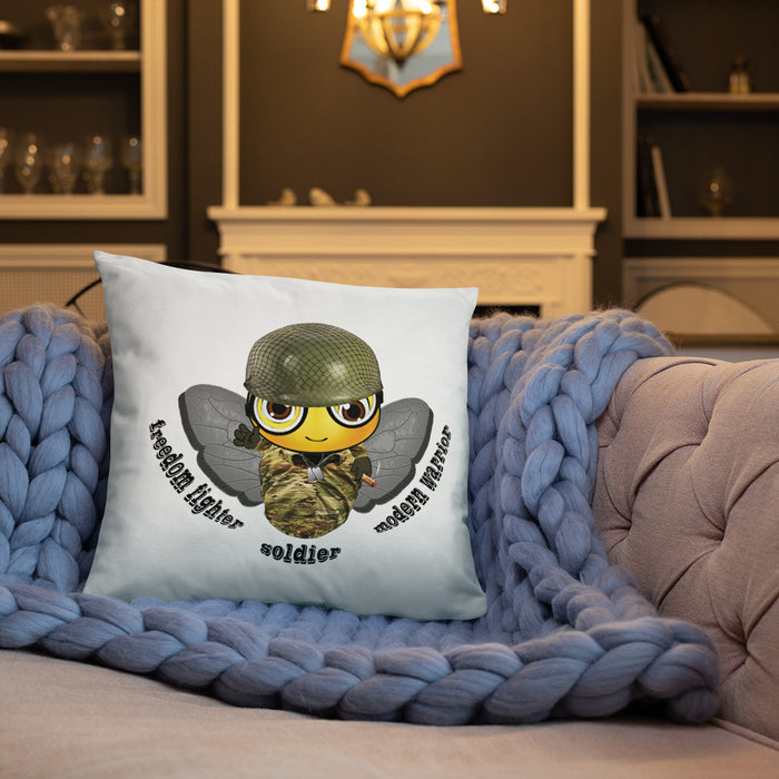 Cute SOLDIER / MILITARY BEE Basic Pillow