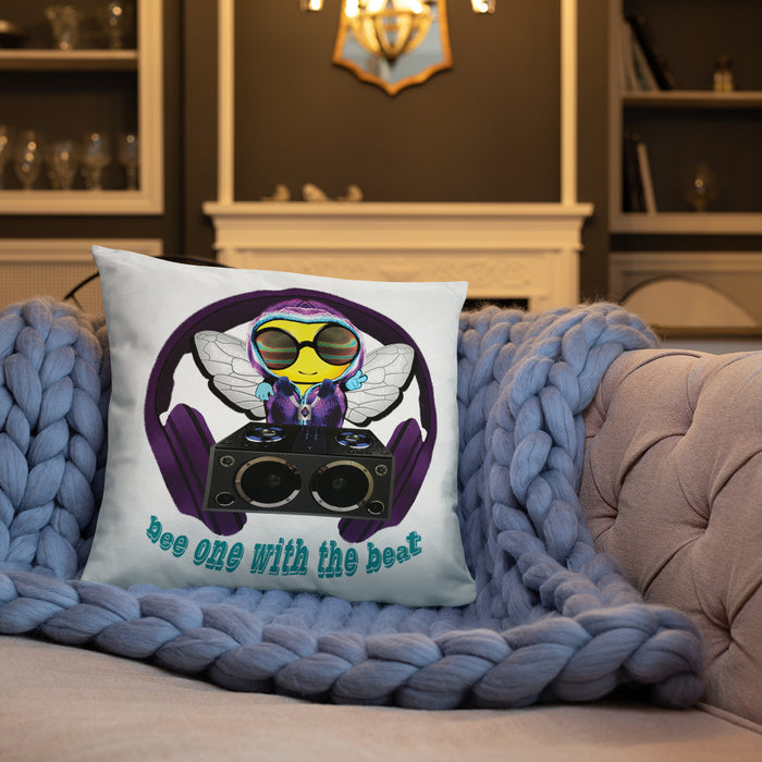 Cool & Cute PURPLE BEE 1 WITH THE BEAT Basic Pillow