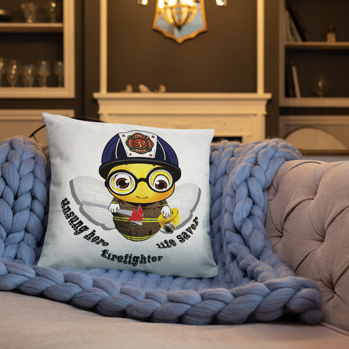 Cute FIREFIGHTER BEE Basic Pillow