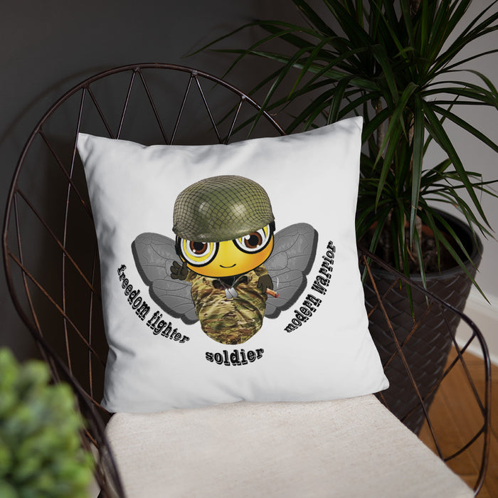 Cute SOLDIER / MILITARY BEE Basic Pillow