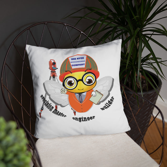 Cute ENGINEER / INGENIERO BEE Basic Pillow