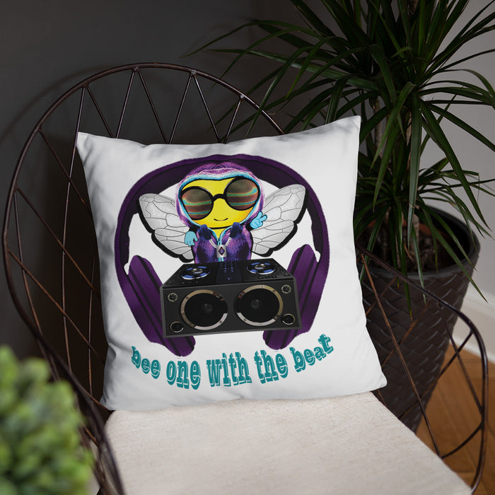 Cool & Cute PURPLE BEE 1 WITH THE BEAT Basic Pillow