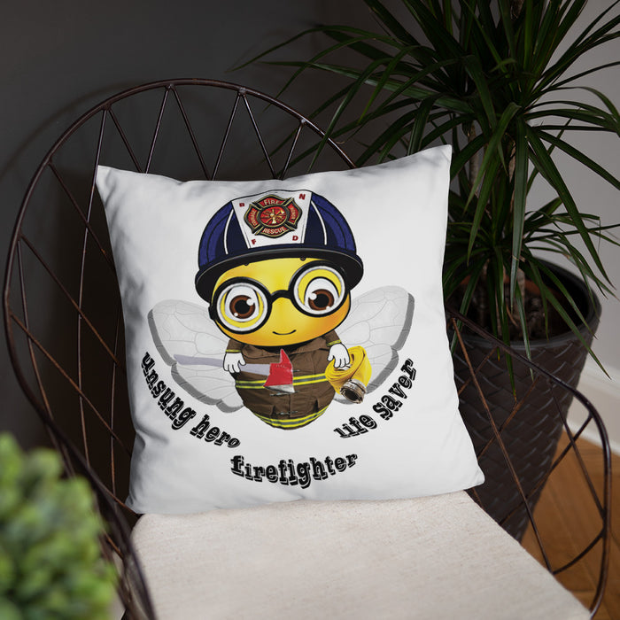 Cute FIREFIGHTER BEE Basic Pillow