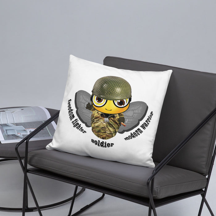 Cute SOLDIER / MILITARY BEE Basic Pillow