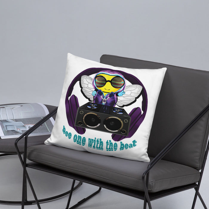 Cool & Cute PURPLE BEE 1 WITH THE BEAT Basic Pillow