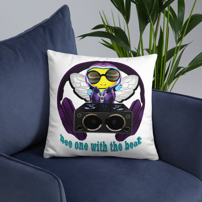 Cool & Cute PURPLE BEE 1 WITH THE BEAT Basic Pillow