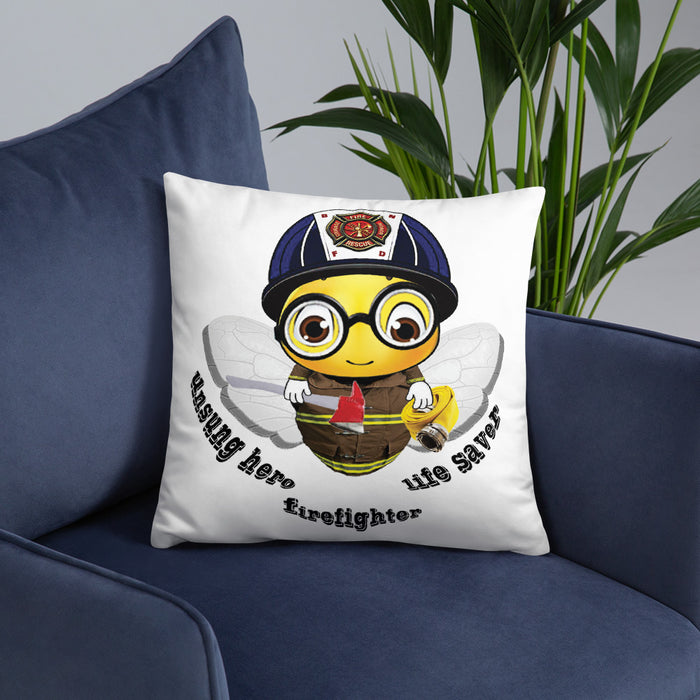 Cute FIREFIGHTER BEE Basic Pillow