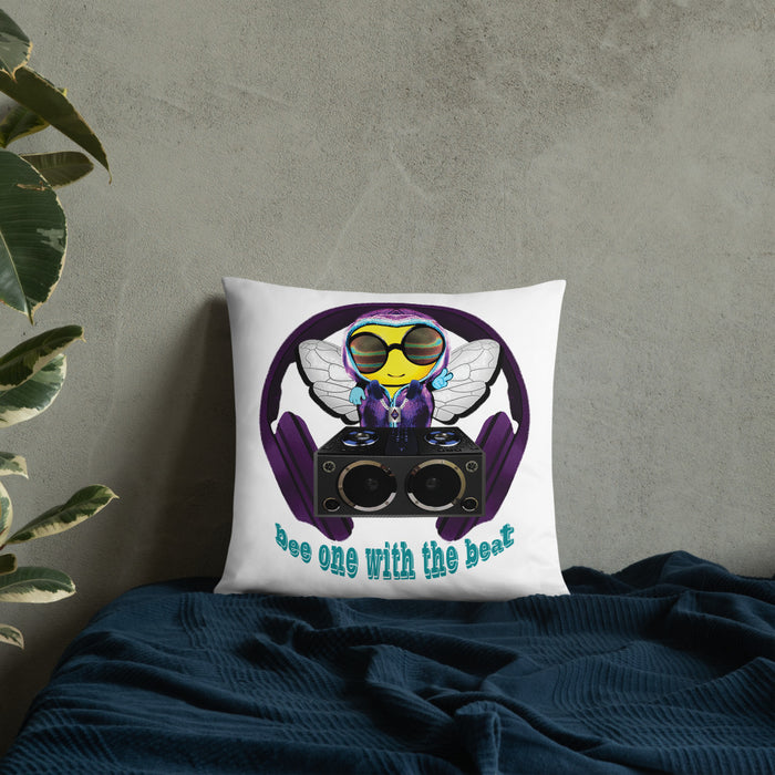 Cool & Cute PURPLE BEE 1 WITH THE BEAT Basic Pillow