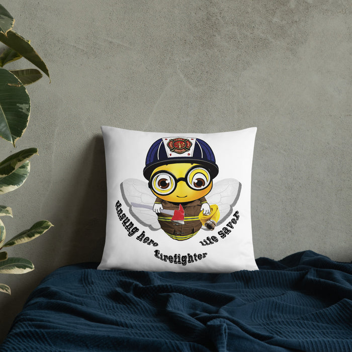 Cute FIREFIGHTER BEE Basic Pillow