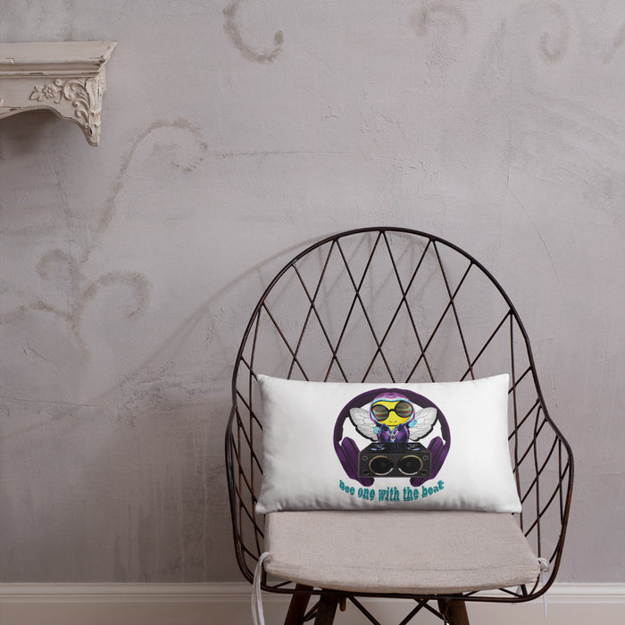 Cool & Cute PURPLE BEE 1 WITH THE BEAT Basic Pillow