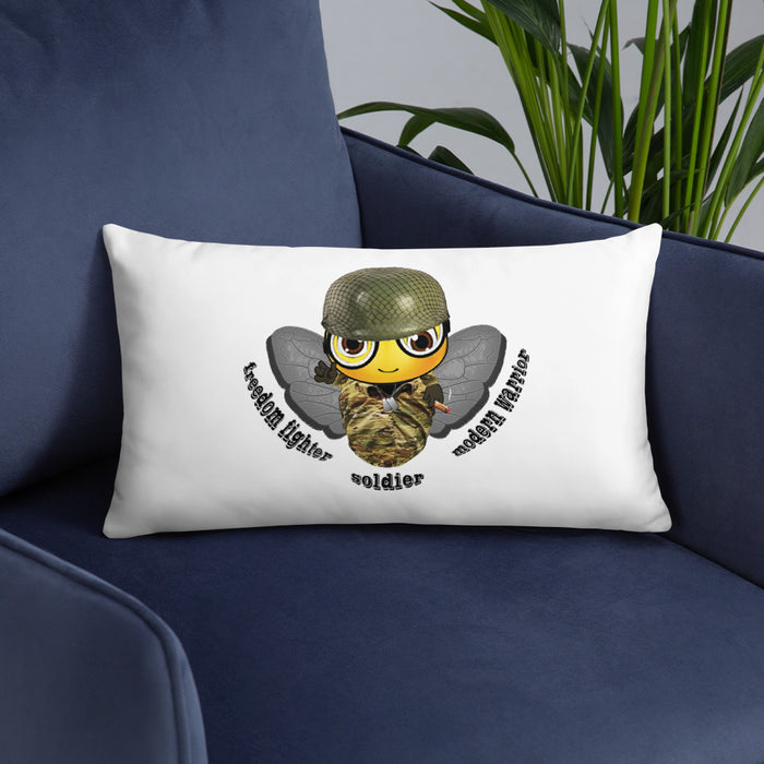 Cute SOLDIER / MILITARY BEE Basic Pillow