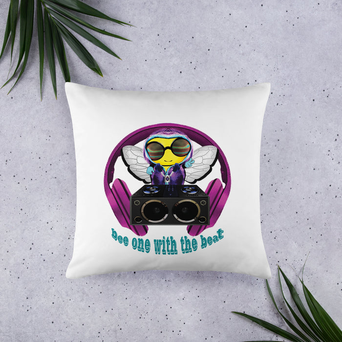 Cool & Cute PINK BEE 1 WITH THE BEAT Basic Pillow