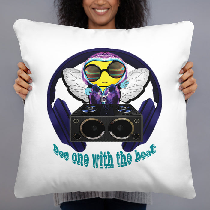 Cool & Cute BLUE BEE 1 WITH THE BEAT Basic Pillow