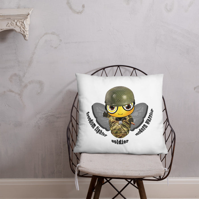 Cute SOLDIER / MILITARY BEE Basic Pillow