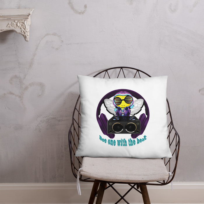 Cool & Cute PURPLE BEE 1 WITH THE BEAT Basic Pillow