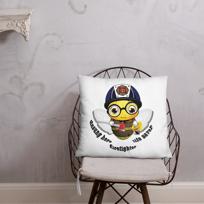 Cute FIREFIGHTER BEE Basic Pillow