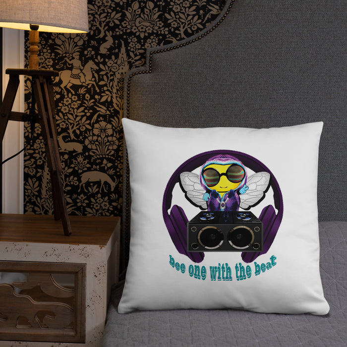 Cool & Cute PURPLE BEE 1 WITH THE BEAT Basic Pillow