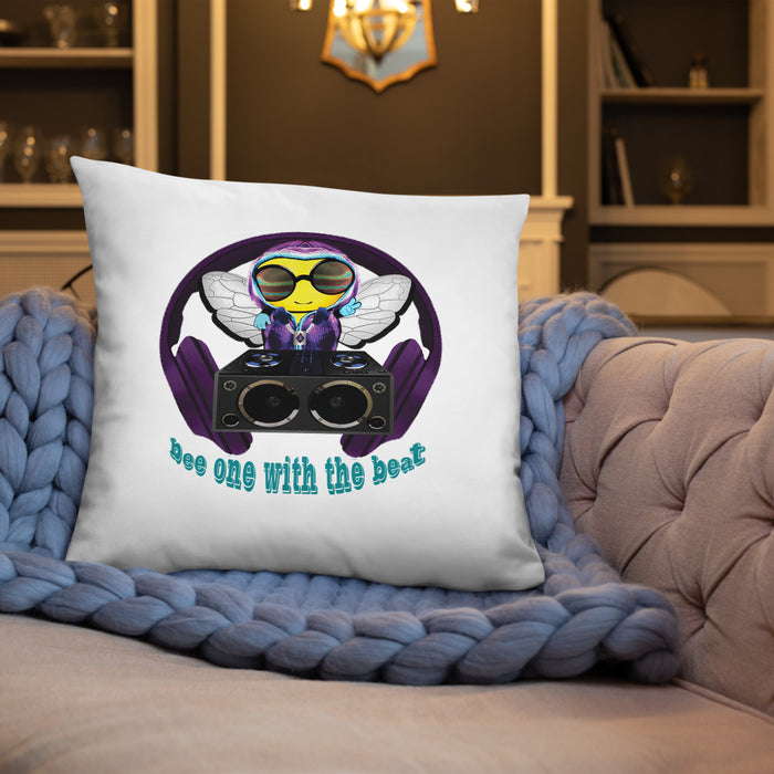 Cool & Cute PURPLE BEE 1 WITH THE BEAT Basic Pillow