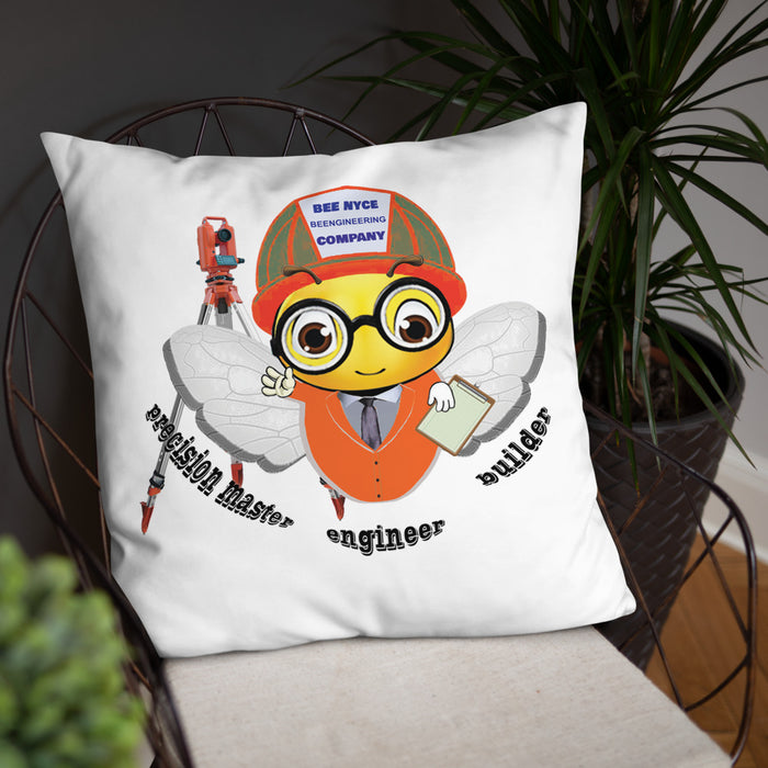 Cute ENGINEER / INGENIERO BEE Basic Pillow