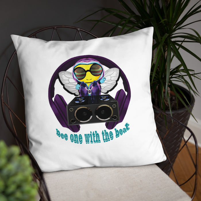 Cool & Cute PURPLE BEE 1 WITH THE BEAT Basic Pillow